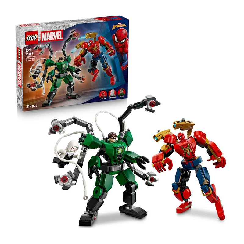 

Конструктор LEGO Marvel 76338 Mech Battle Spider Man Vs Doc Ock, игрушка для мальчиков и девочек от 6 лет, игровой набор, подарок, 315 деталей