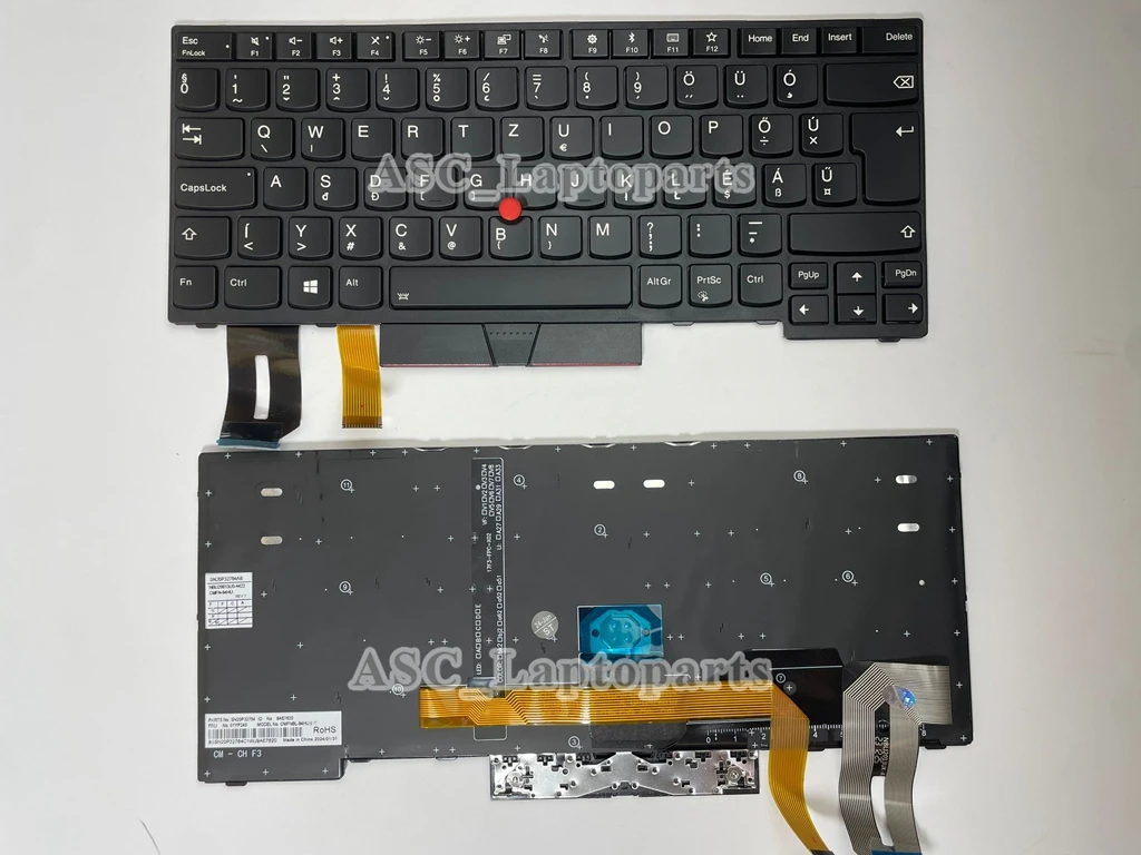New HU Hungarian Magyar Keyboard for Lenovo Thinkpad T490 T495 L380 L390 L480 L490 E480 E485 E490 E495 BACKLIT , Pointer ,BlackF