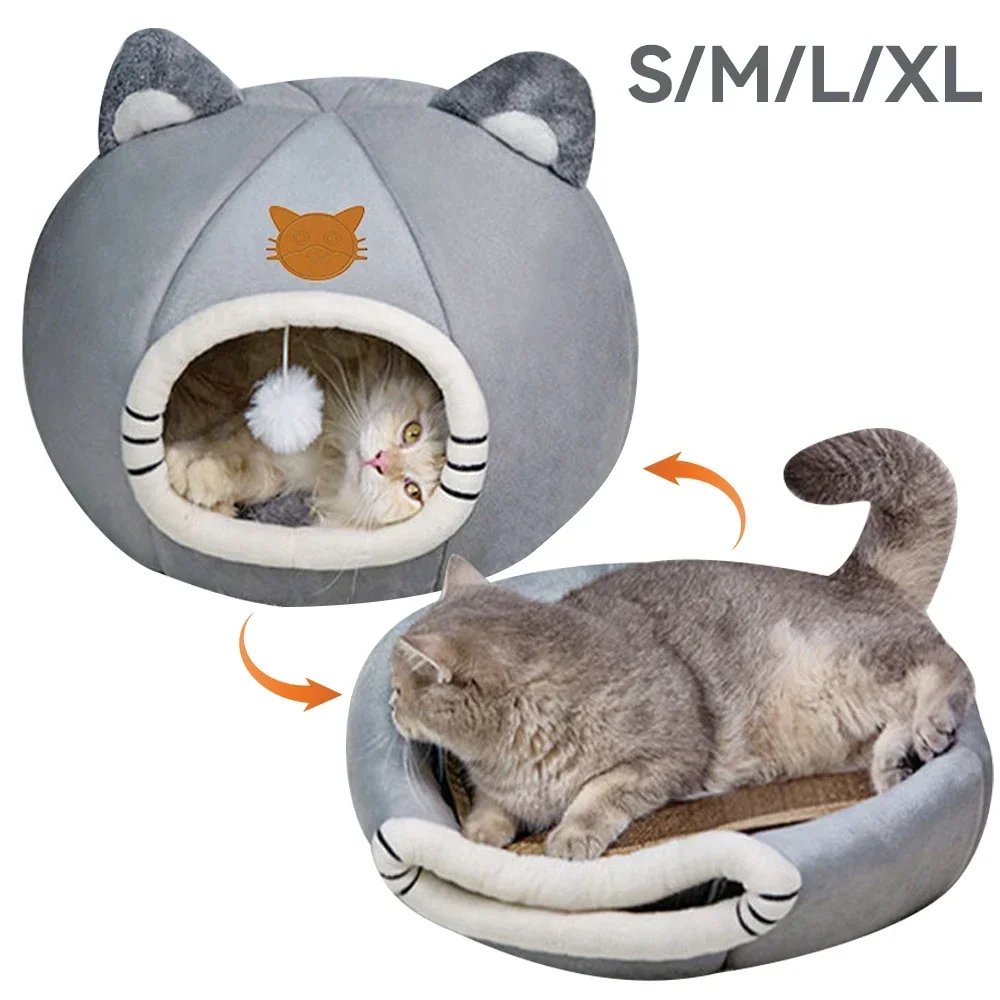 2023 Deep Sleep Comfort In Winter Cat Bed Iittle Mat Basket Small Dog House Products Pets Tent Cozy Cave Nest Indoor Cama Gato