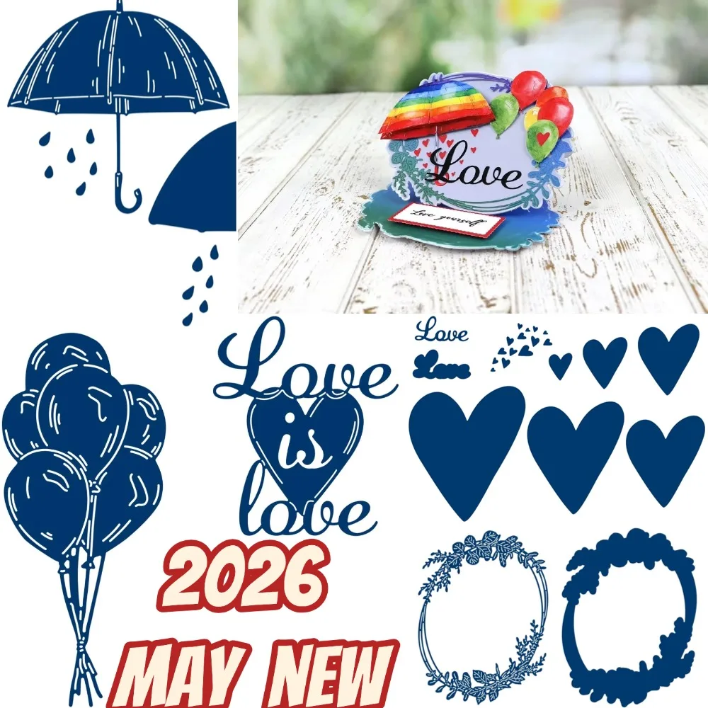 

Rainbow Balloon Metal Cutting Dies Scrapbook Diary Decoration Stencil Embossing Template DIY Greeting Card Handmade 2026 New