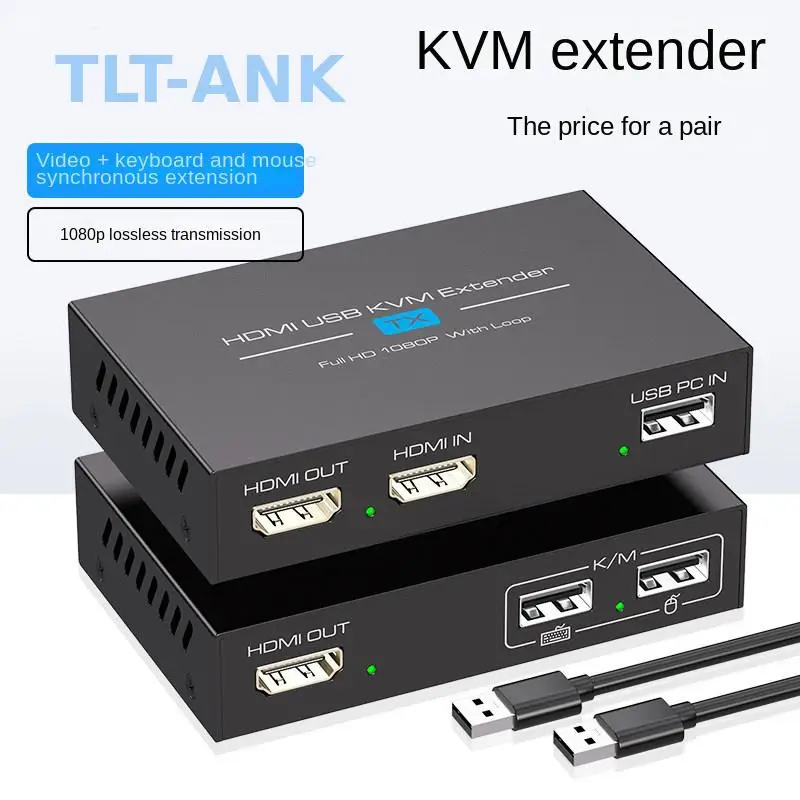 KVM Extender Over CAT5e/CAT6 Cable, 120m Long Distance Transmission, 1080P HD Video Signal Transmitter Receiver