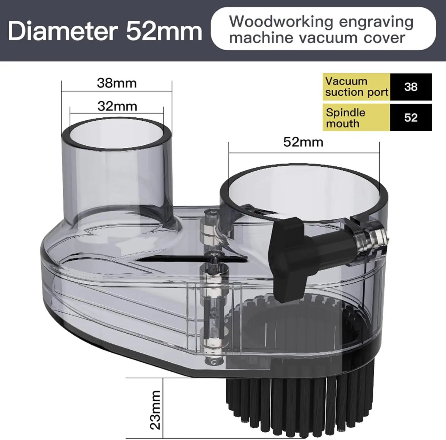 Zapata antipolvo para enrutador CNC de 45/52MM para máquinas CNC, Motor de 45mm de diámetro, para máquina de grabado serie 3018 Pro 3020 4540