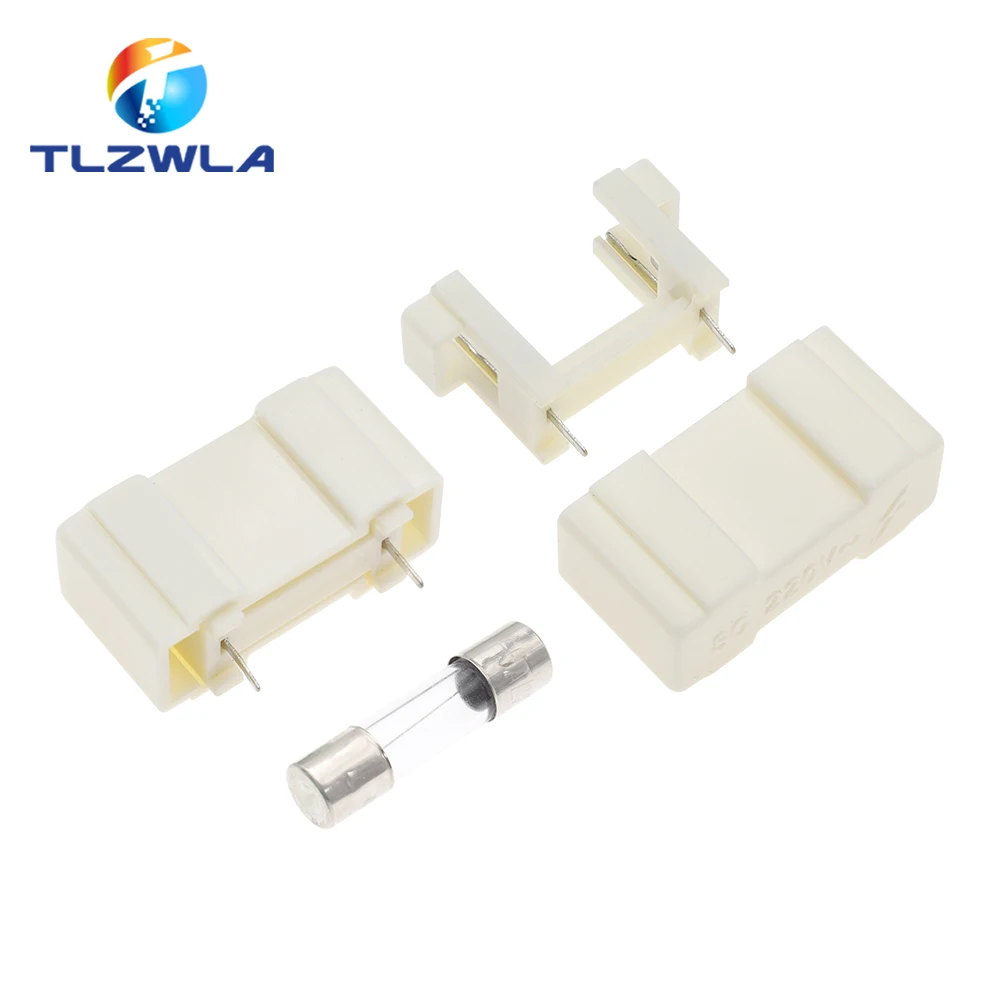 10PCS Fuse Holder 5X20MM Glass Safety Socket PCB Welding Plate Seat Material Holder 5*20 Fuse Box Weld Line Plate Type Pin Type