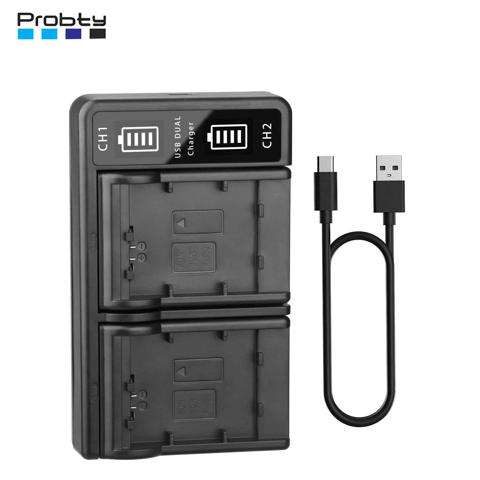 NP-FW50 Battery Charger for Sony A6000 A6400 zv-e10 A7ii A6100 A6500 A6300 A7 A7II A7R A7RII A7S A5000 A5100