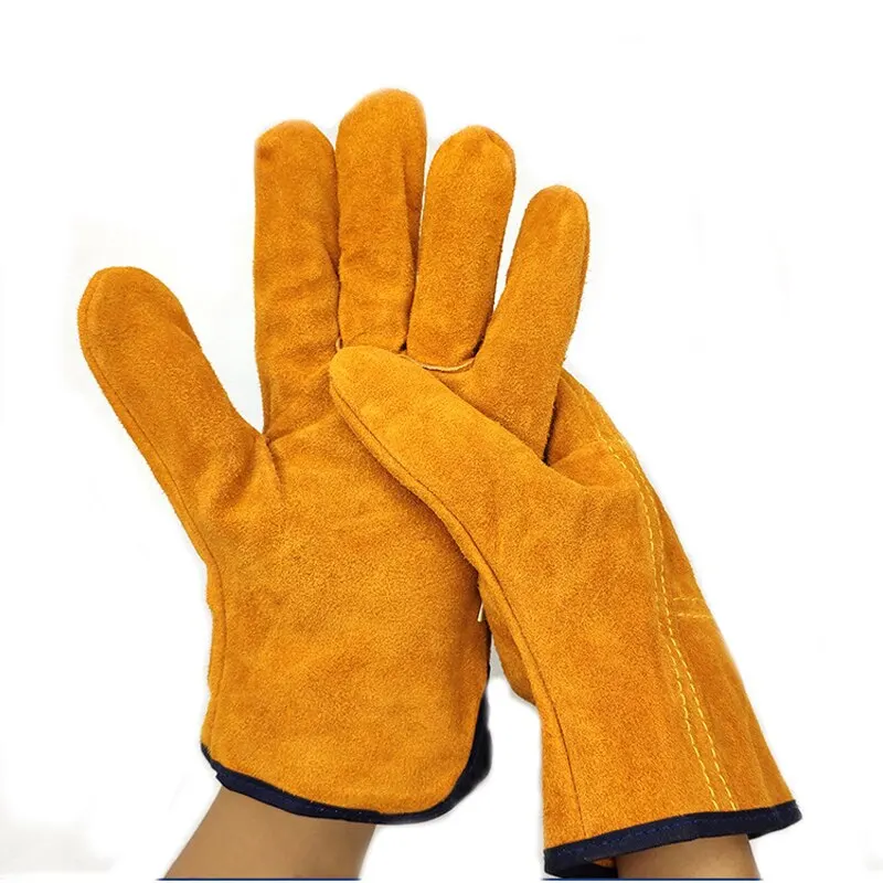 Men Work Gloves Soft Cowhide Driver Hunting Driving Farm Garden Welding Security Protection Safety Mechanic Glove