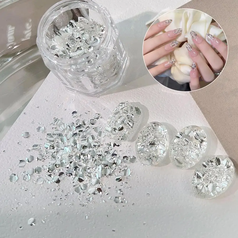 Flasy Ultra-mince hexagone ongles paillettes gros argent 3D vernis irisé bulle décoration Gel paillettes ongles Paillette C0X1