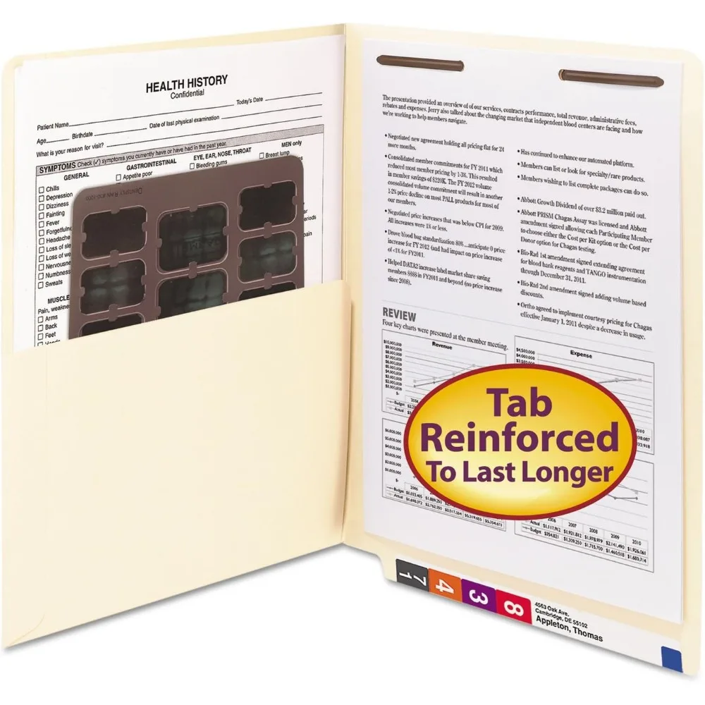 

Карманная папка Smead End Tab с застежкой, прямой вырез, 1 карман, размер Letter, Manila, 50 в коробке (34100), упаковка из 1 шт.