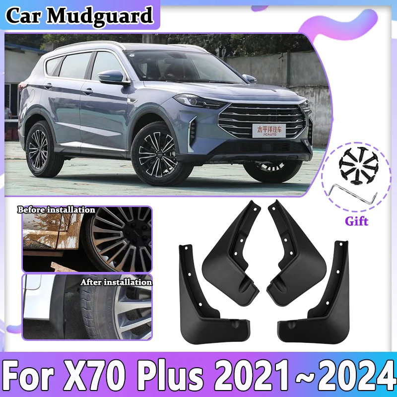 

Car Mudguards For Jetour X70 Plus 2020 2021 2022 2023 2024 Mudflaps Splash Mud Guards Flaps Front Rear Fender Spare Accessories