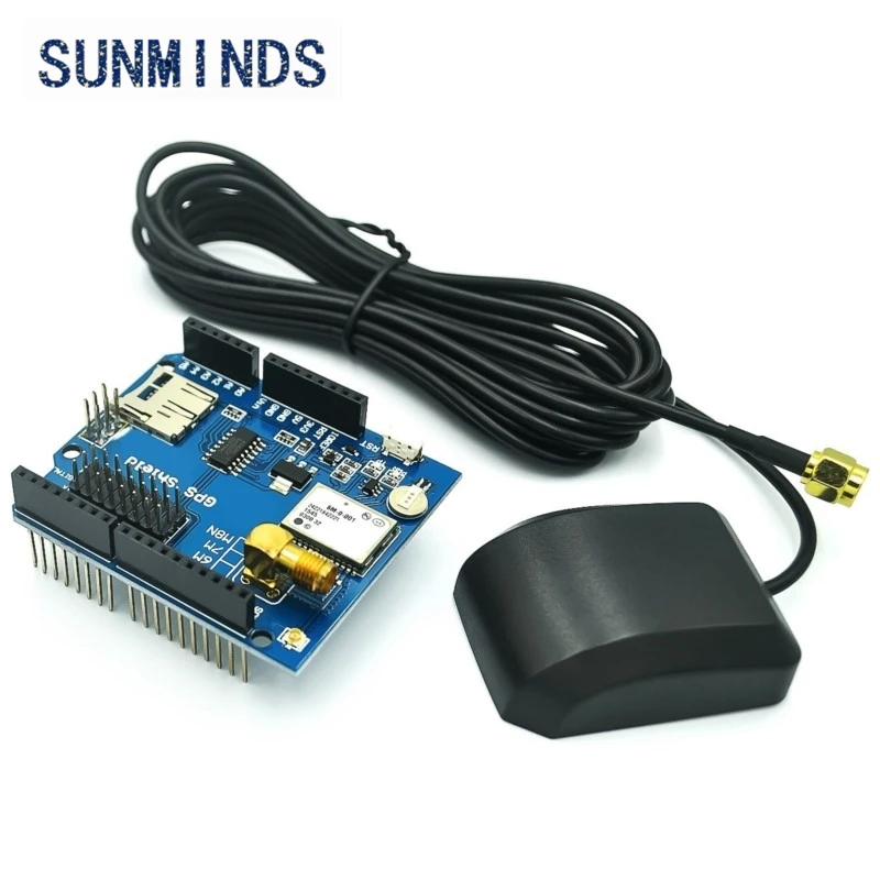 GPS Shield GPS record expansion board GPS module with SD slot card With Antenna for Arduino For UNO R3