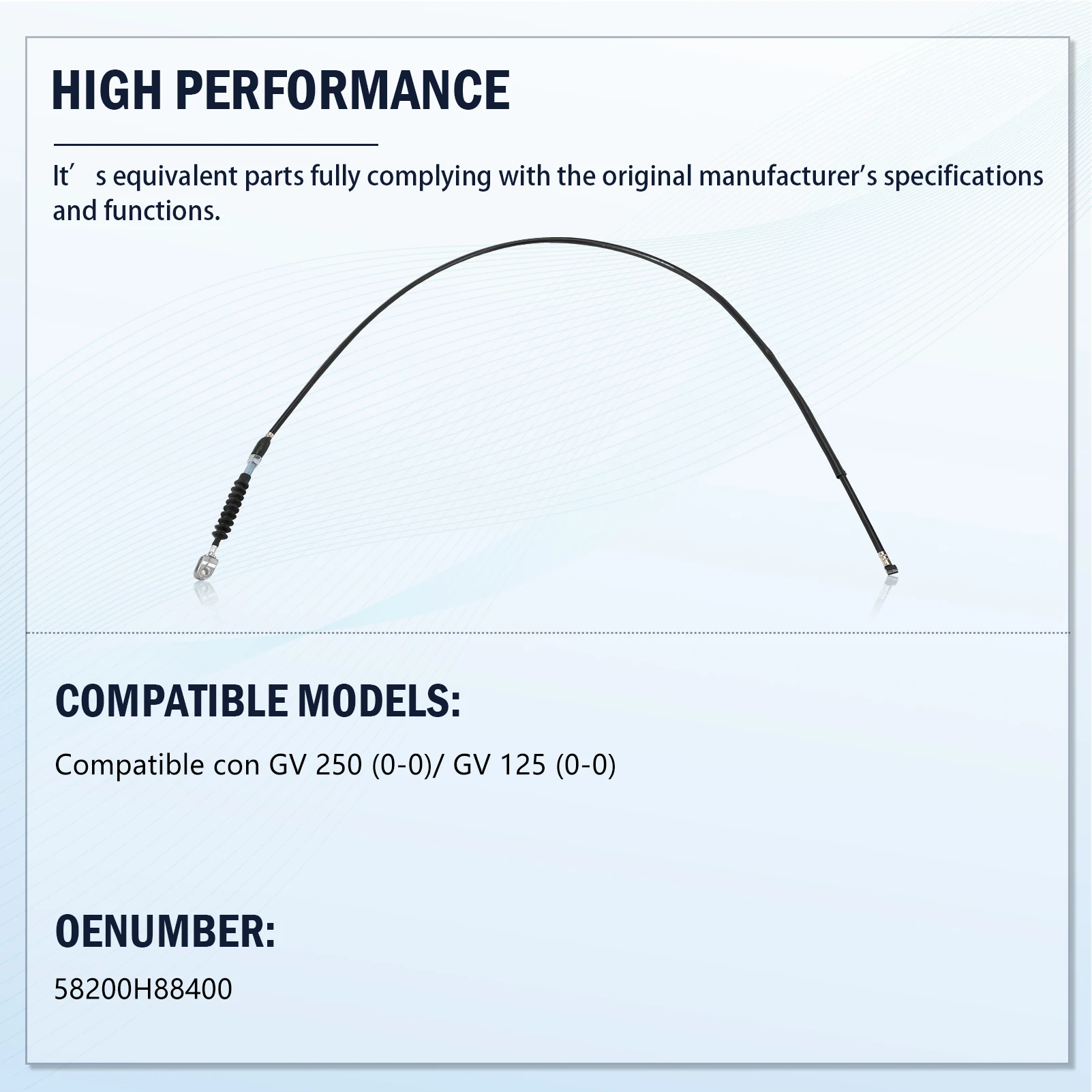 

58200H88400 Трос сцепления мотоцикла для Hyosung United Motors Atk GV 125/250 Tcmt