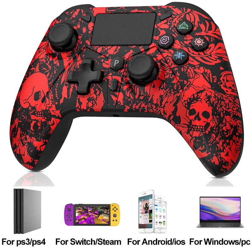 Controlador de videogame para PC, Joystick Console Acessórios, Gamepad para Switch, PS4, PS4, iOS, Android, Windows PC