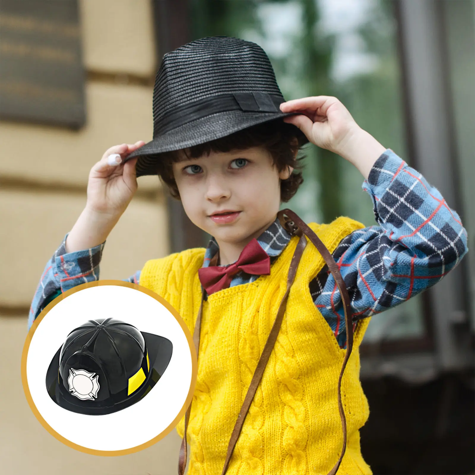 

4Pcs Safety Fireman Hats Educational Role Play Accessories for Kids Creative Firefighter Hat Simulation