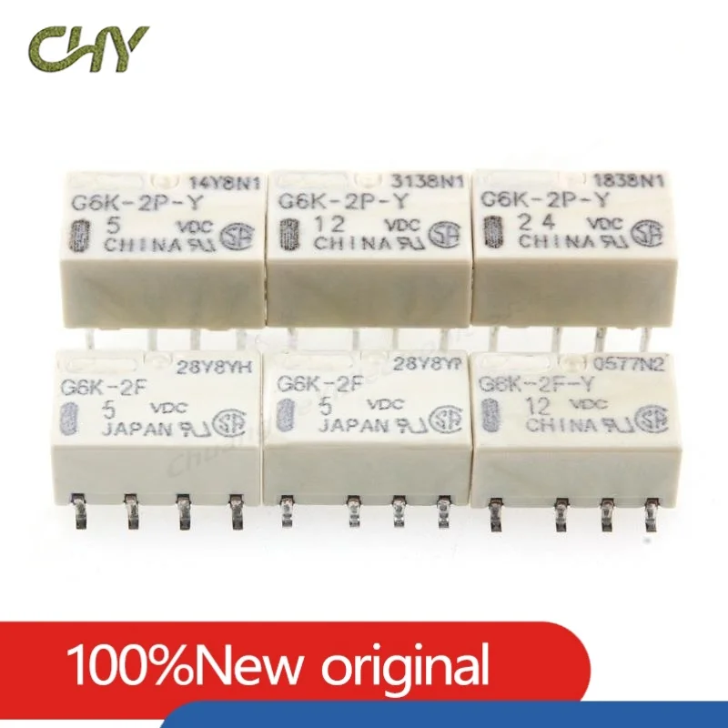 10Pcs/Lot G6K-2P-Y G6K-2F-Y 3V 4.5V  5VDC 12V 24VDC Relay