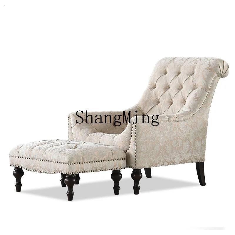 

FG single sofa living room leisure sofa chair small apartment with pedal fabric