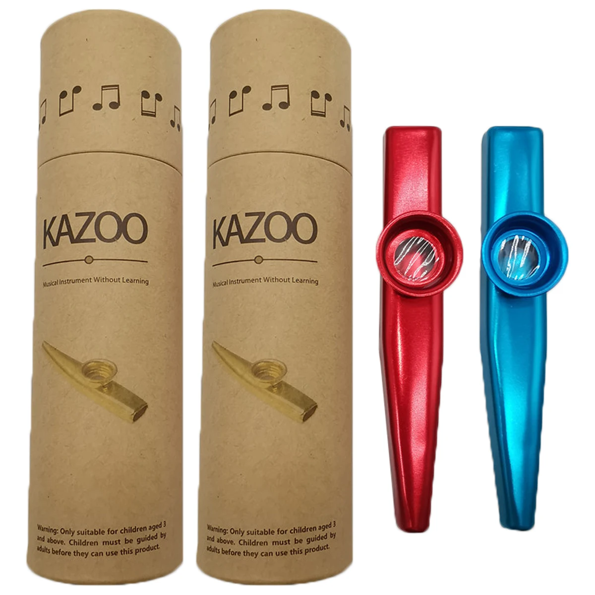 

2 Sets Metal Flute Aluminum Alloy Kazoo Instrument Musical for Lover Kids Adult Toddler Instruments