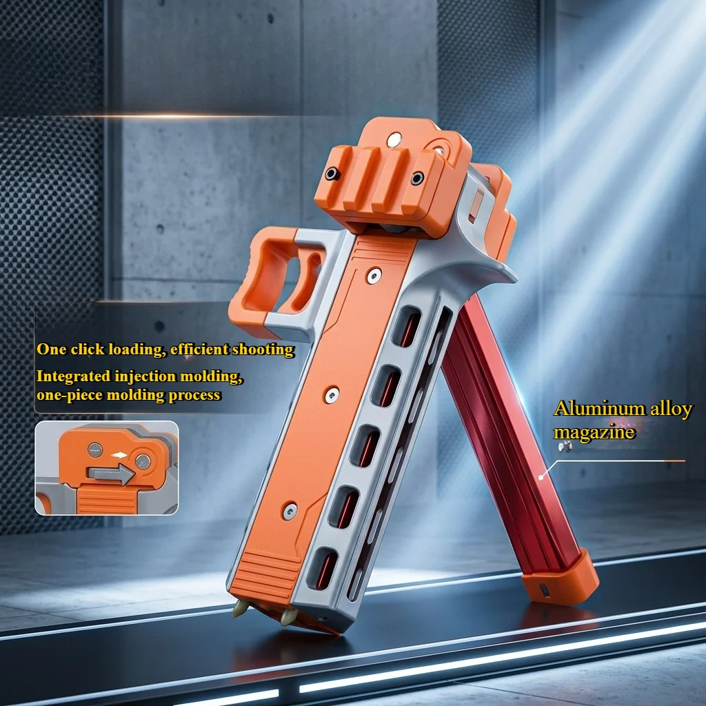 One click automatic loading aluminum alloy magazine, professional feel, outdoor shooting experience, continuous high elasticity