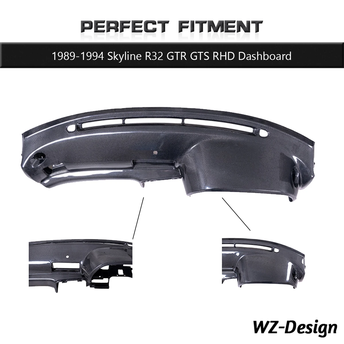 

Накладка на приборную панель из карбона R32, подходит для Skyline R32 GTR GTS 1989-1994 годов выпуска