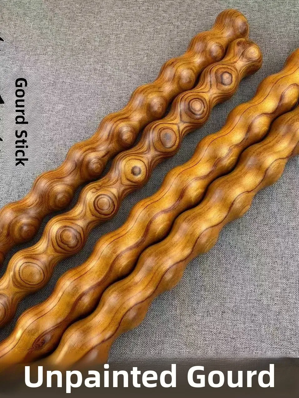 Real Wood Gourd Rod Massage Stick Dragon Handle Full Body Universal Rolling Pin Tennis Racket Fitness Equipment Tai Chi Stick