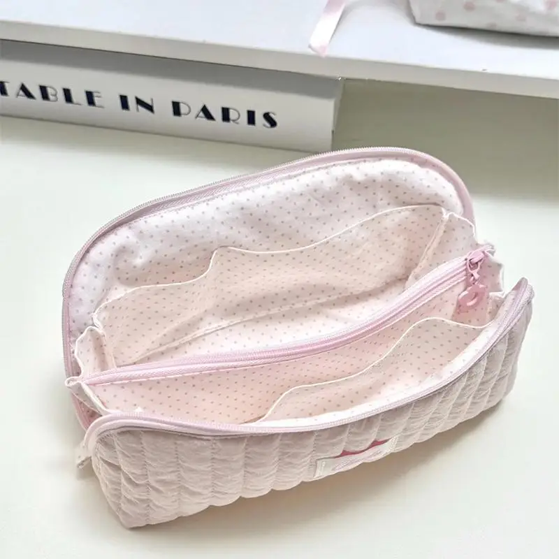 Niedliche Stifttasche mit großer Kapazität, gestepptes tragbares Federmäppchen, bonbonfarbene weiche Schreibwaren-Aufbewahrungstasche, Geschenk für Schüler. – Detail 16