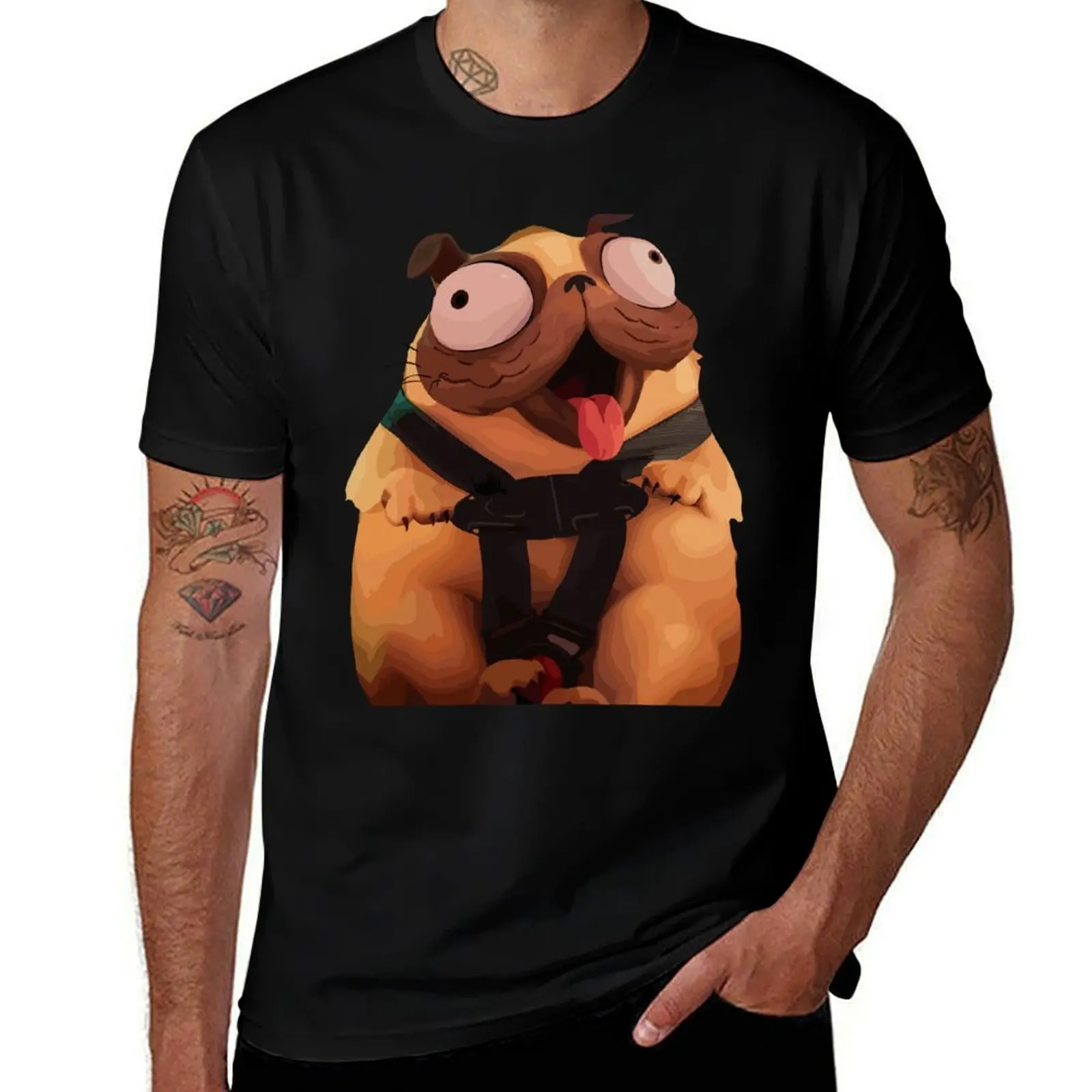 

Футболка с забавными собаками-митниками против машин, футболка с аниме, футболки для мужчин, винтажная футболка с графикой