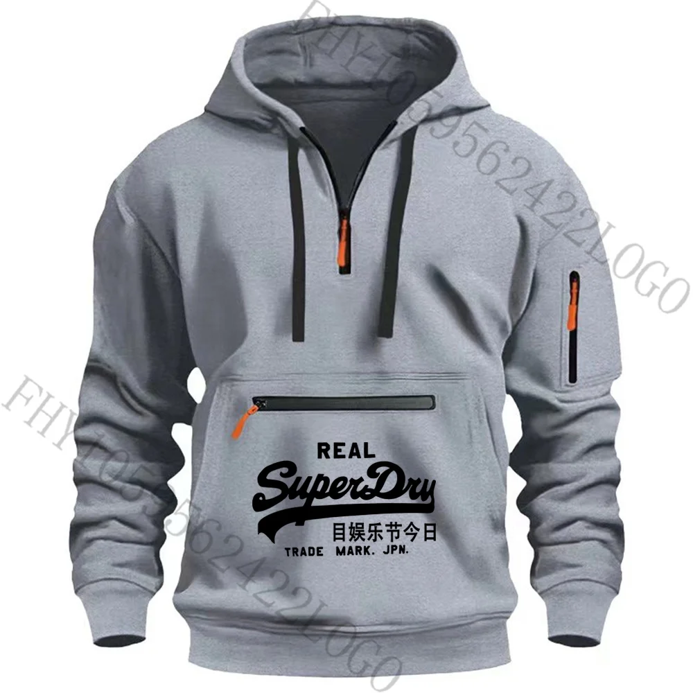 

2024 new men's hoodie hoodie fashion autumn and winter loose zipper printed top sportswear, casual loose jogging men's pullover