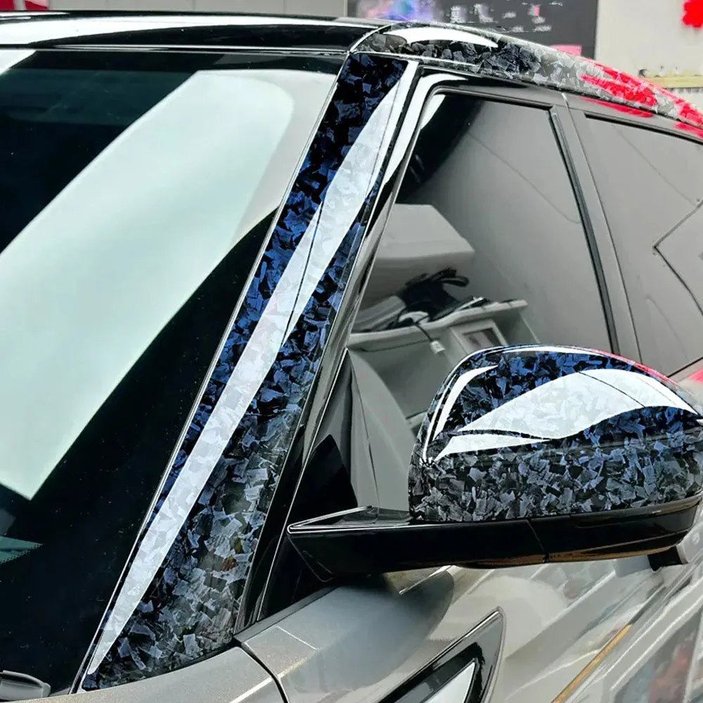

Premium PET Blue Forged Carbon Fiber Wrap Vinyl Foil car interior Stickers Anti Scratch Film Cover Air Release for Motorcycle