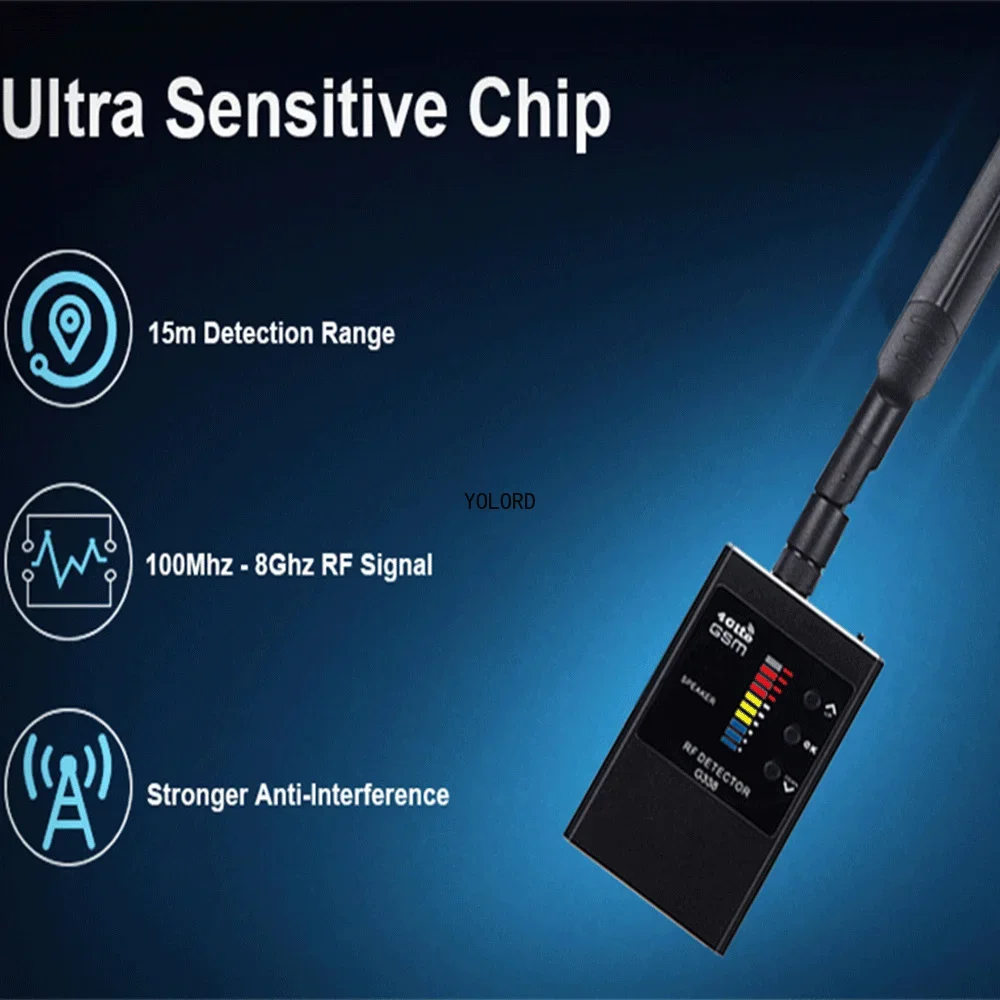 Profissional Anti-Spy Detector de Câmera, GSM Áudio Bug Finder, GPS Signal Lens, RF Tracker Detecta, Scanner sem fio, 1MHz a 8000GHz