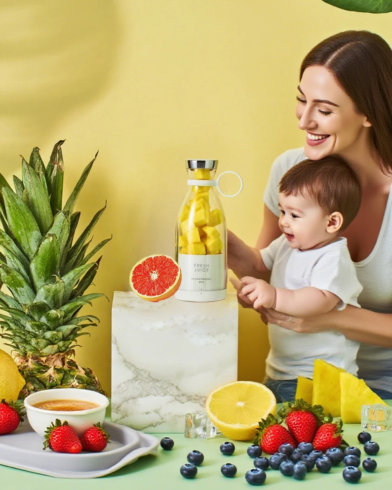 1pc Wireless Baby Food Maker, Magnetic Charging Portable Blender for Infant Puree, Homemade Juice & Toddler Snacks