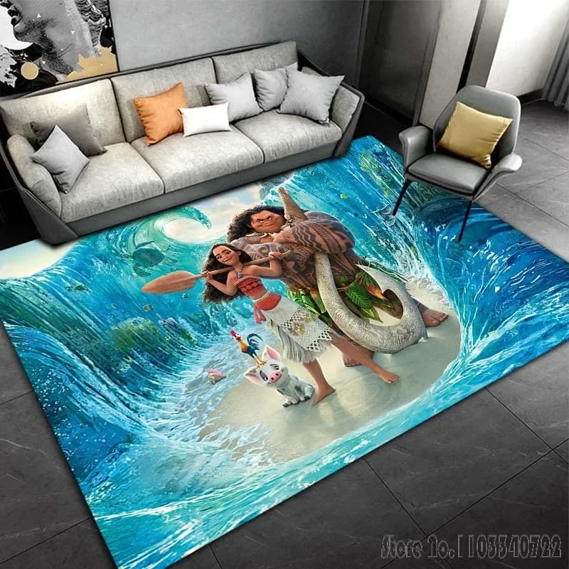 Cartoon Moana Maui Meeresgott Blauer Meerteppich Teppiche 80x120cm Dekor für Badezimmer Kinder Bodenmatte Wohnzimmer Kinderschlafzimmer