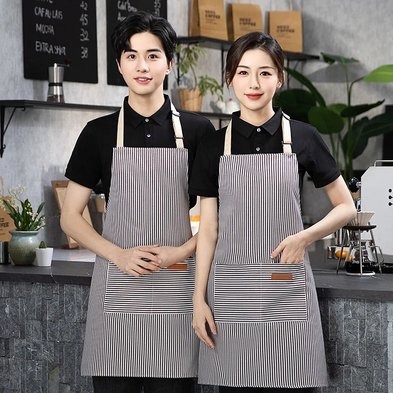 

Adjustable Bib Apron with 2 Pockets Chef Cooking Kitchen Restaurant Aprons for Women Men