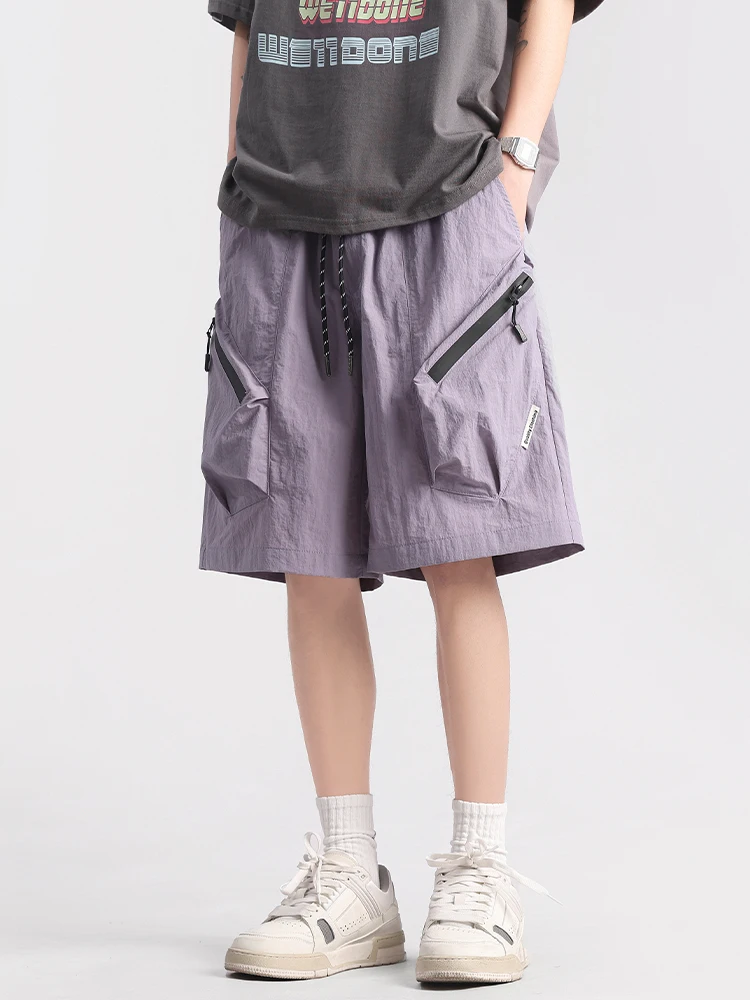 

American Sle Streetwear Workwear orts Men's Summer Trendy Loose Five-Quarter Pants Cargo ket mid Waist Casual Trousers