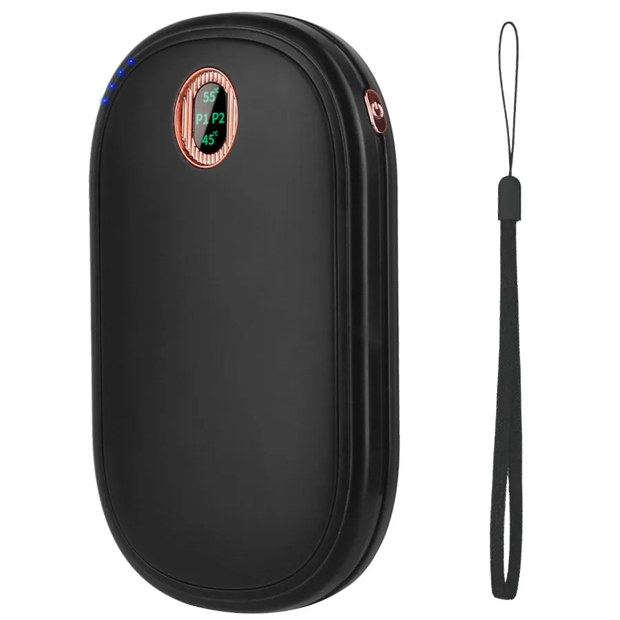 

Rechargeable Hand Warmer Electric Hand Heater Portable Reusable Pocket Warmer Power Bank with Digital Display 2 Levels Doublesi