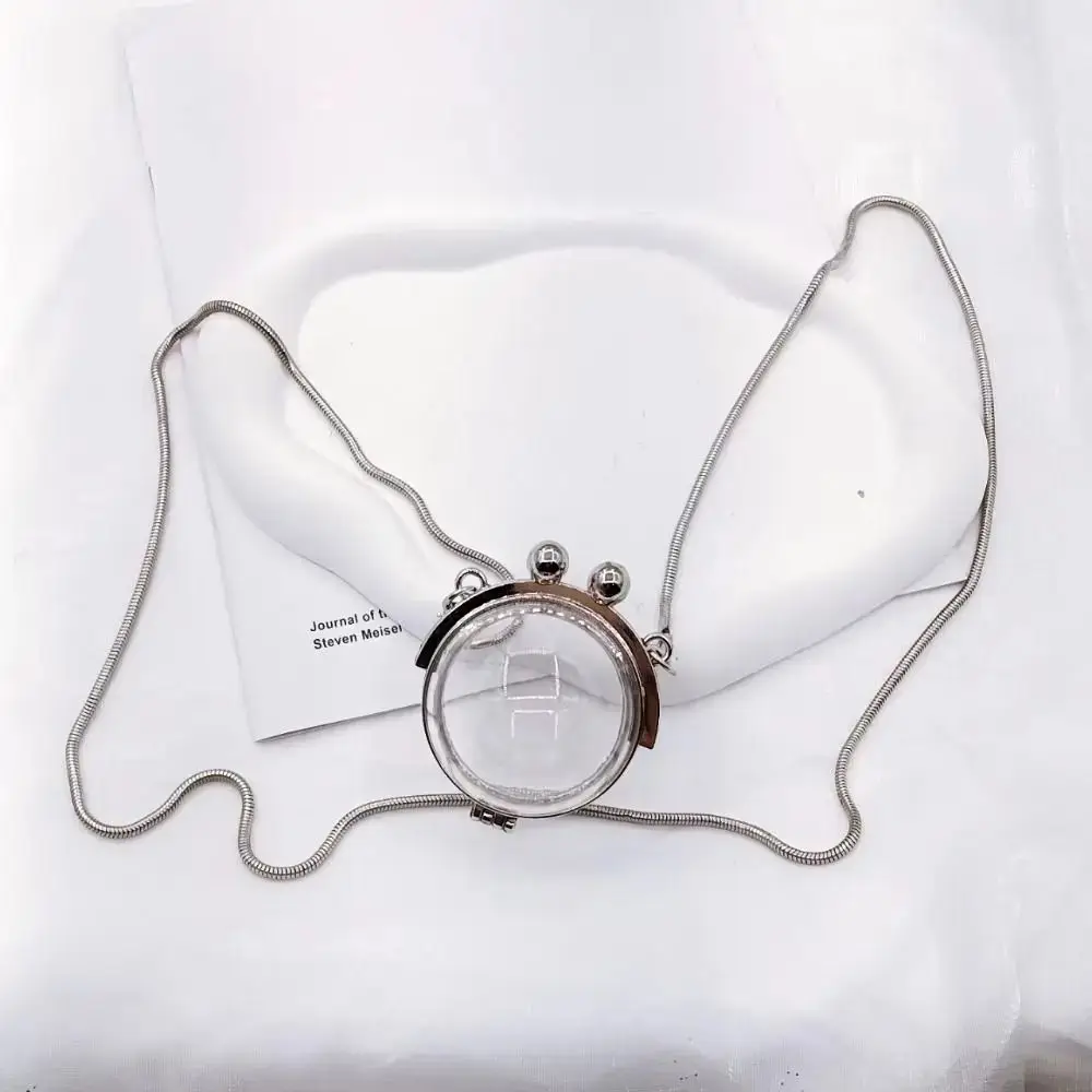 

Jewelry Display Transparent Crystal Ball Bag Semi-circular Mini Jewelry Box Keychain Minimalist Storage Case Travel Bag Pendant