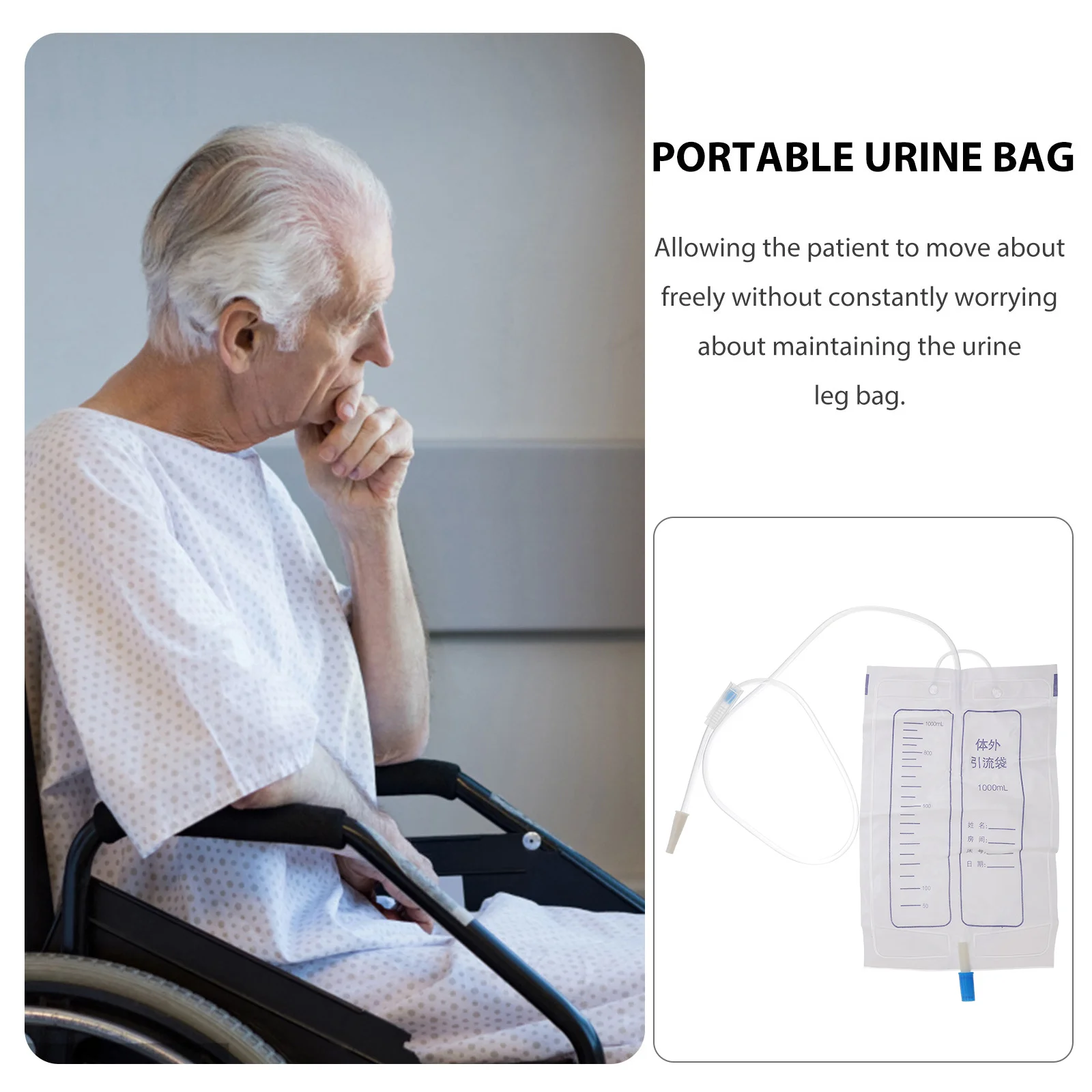 4 قطعة كيس البول القابل للتصرف مكافحة ارتجاعي تصميم المحمولة بولي كلوريد الفينيل الصرف حقيبة تجميع لمرضى سلس البول لوازم الصحة