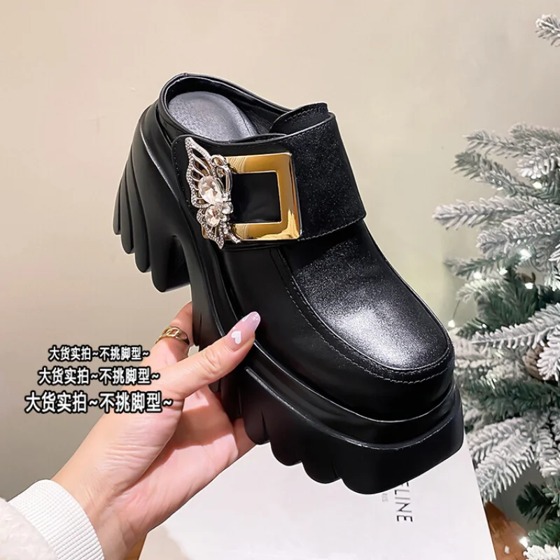 Letnie kapcie damskie Modne buty damskie Sandały Punk Style Buty na wysokim obcasie Klapki Platforma Босоножки Женские Zapatillas Mujer