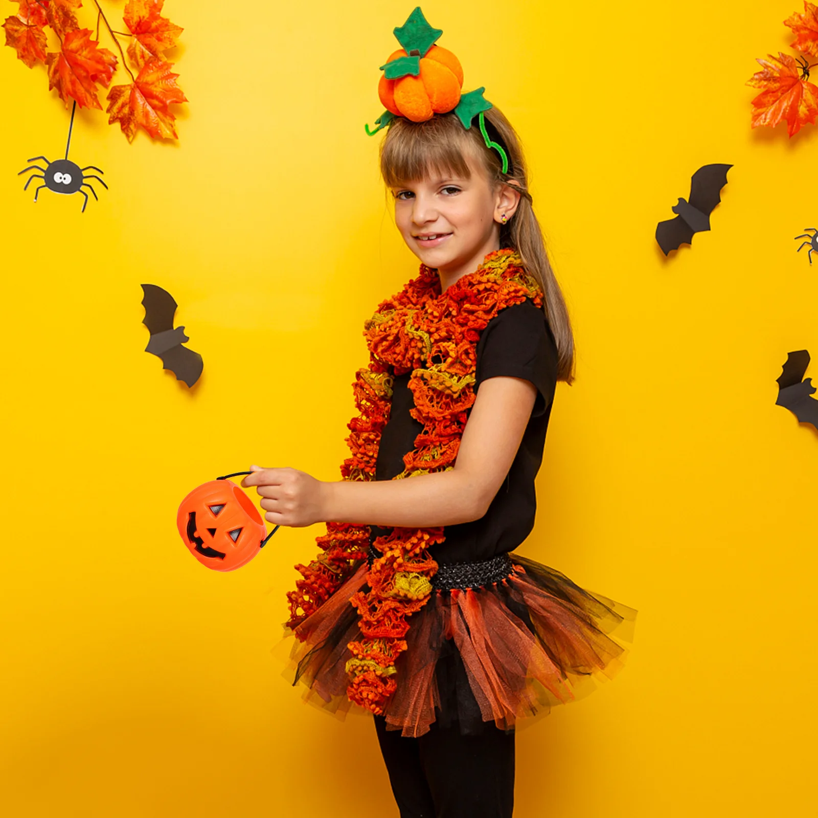 

12Pcs Halloween Pumpkin Candy Holder Portable Containers for Kids Festival Decor Gift Bucket Halloween Gift Bucket