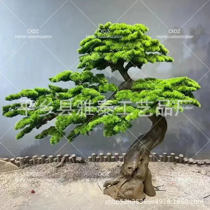 Large Artificial Pine Tree Simulated Luo Han Song Indoor Decorative Plant for Hotel Window Display New Chinese Style