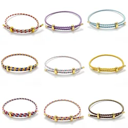 10Pcs Trendy Red Thread String Bracelets Women Men Stainless Steel Braided Rope Adjustable Charm Bracelet DIY Jewelry Accessory