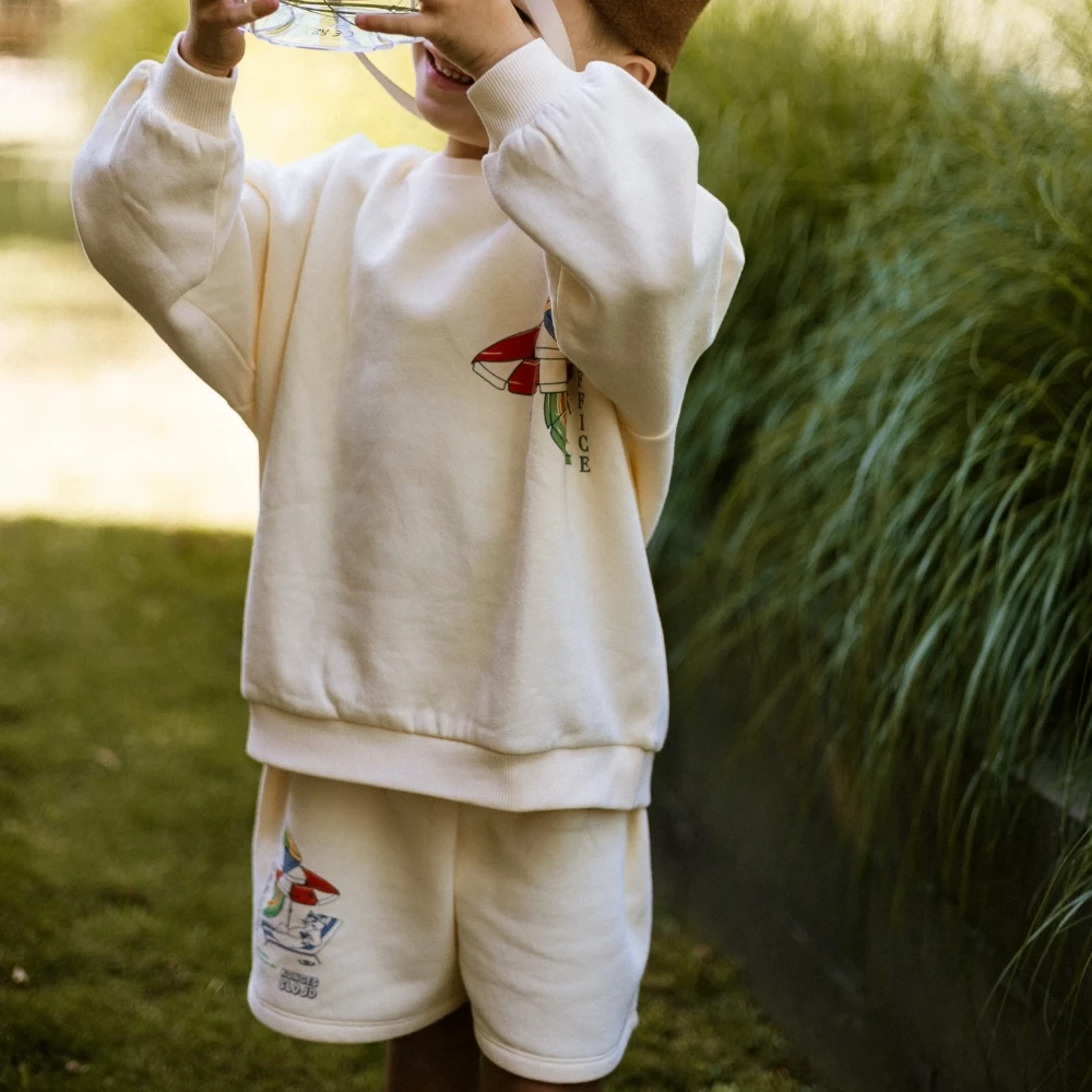 Children's KS Style Polka Dot Heart Tennis Racket Graphic Print Hoodie And Pants Set Autumn Casual Outfit for Boys And Girls