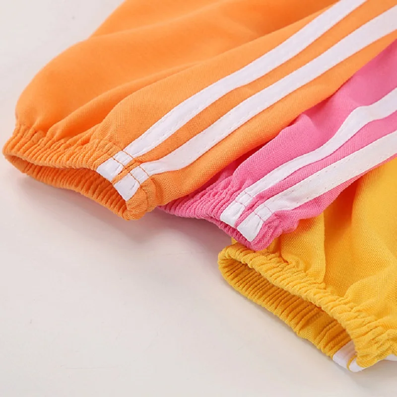 Summer Baby Girls Clothes Children Boy Candy Color Side Stripe Patchwork Pants Kid Casual Jogging Sports Bottom Tracksuits