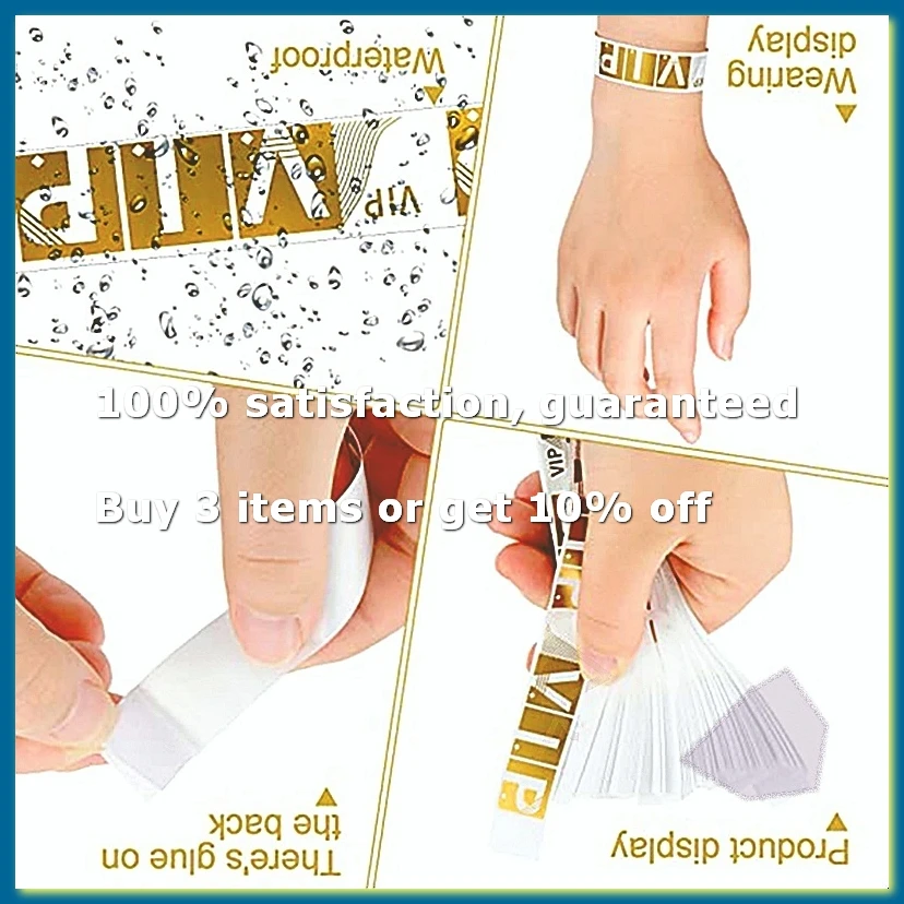 500 Pcs VIP Wristbands Event Bracelets Personalized Wrist Bands Colored Waterproof Armband-A56M