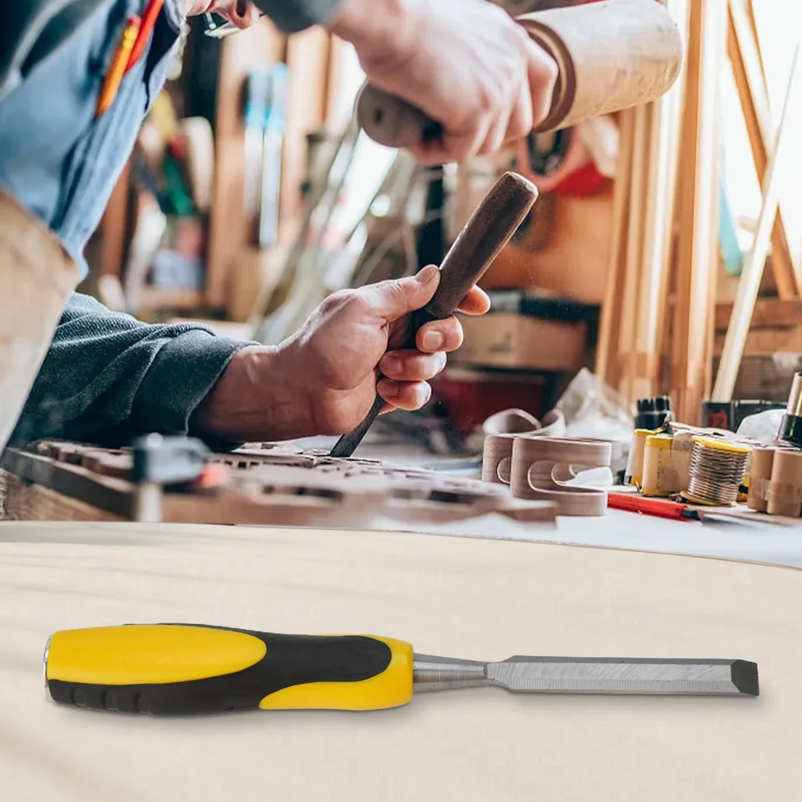 

Through-core Woodworking Chisel 1 Pcs Black + Yellow Comfortable High Carbon Steel For Carving For Construction
