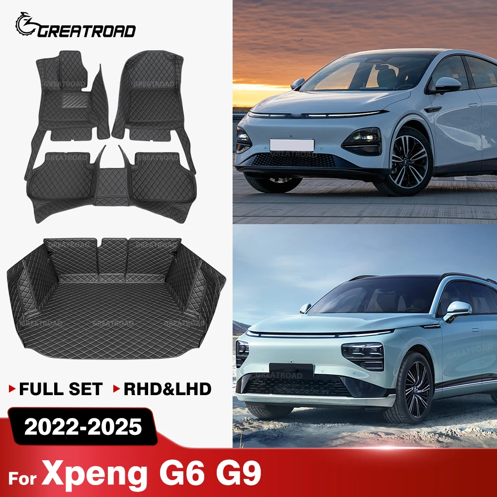 

Car Floor Mats For Xpeng G6 G9 2022 2023 2024 2025 Custom Trunk Mat Auto Foot Pads Automobile Carpet Cover Interior Accessories