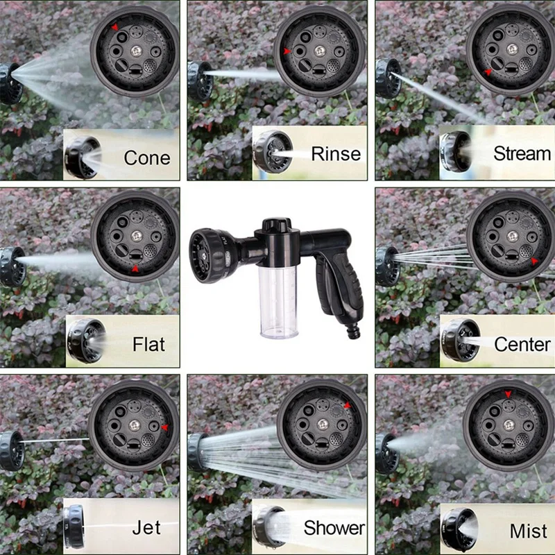 Set suku cadang pembersih mobil, nosel pipa air dengan Dispenser sabun dan lap pembersih untuk mencuci mobil dan menyiram tanaman