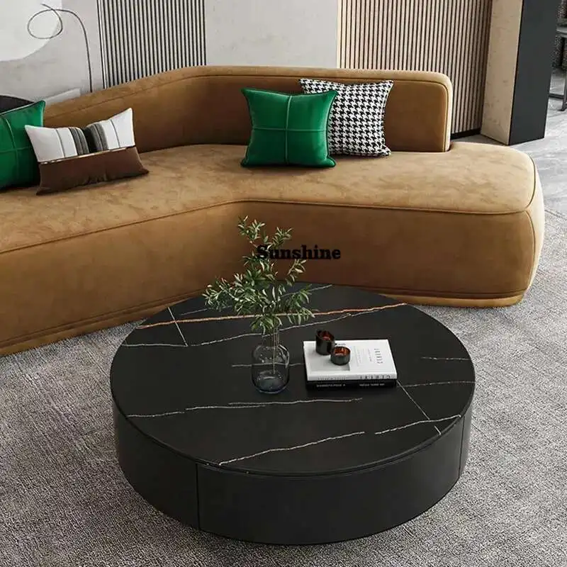 

Living Room Console Coffee Tables Nordic Round Center Marble Side Table Modern Minimalist Italian Mesa Balcon Furniture Home