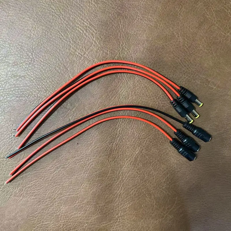 12V Dc Power Pigtail Plug Cable DC Male Female Security adapter Connector 5.5mm X 2.1mm For CCTV Cameras