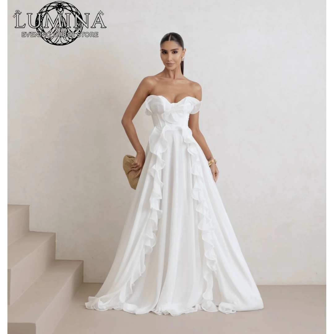 

Lumina Luxurious Women's Evening Dresses for Special Occasions Line A Woman Elegant Dress Tube Top Custom Made Drape Prom Party