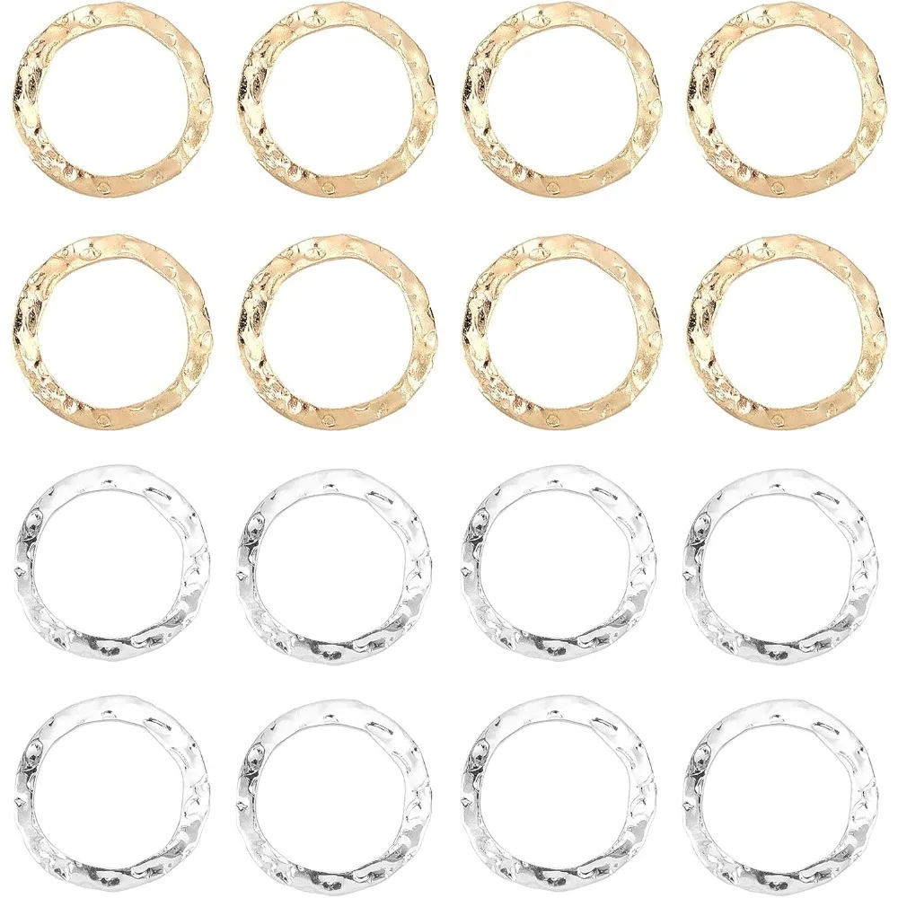 

100 шт., 16 мм, серьги-кольца, круглые подвески, золотые, серебряные подвески, рамы для бисера, разъемы для рождественского изготовления ювелирных изделий, комплект