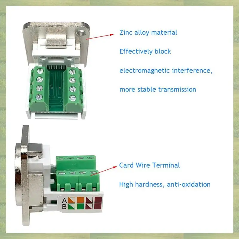 Adaptador de Terminal de tornillo de montaje en Panel N15R-2X RJ45, conector de montaje en Panel RJ45/8P8C, Terminal sin soldadura hembra RJ45 tipo D