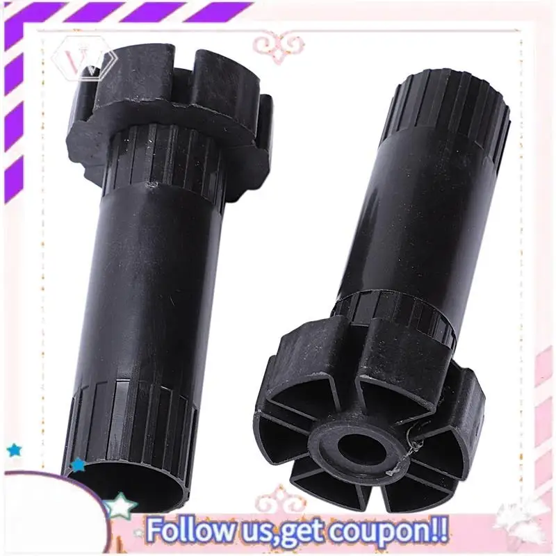 Y74A-8X Plastic Adjustable Height Kitchen Cupboard Plinth Foot Leg Pair Black